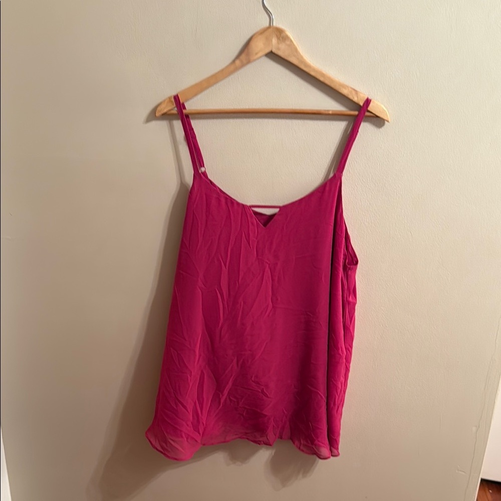 Torrid Sophie Fuchsia Chiffon Top With Keyhole